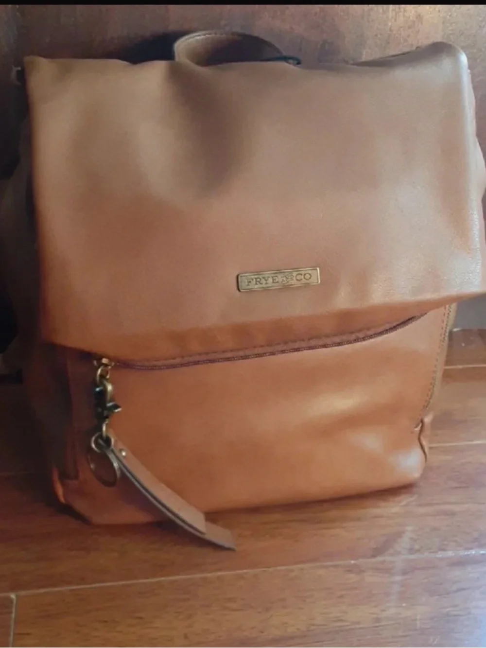 Frye Walnut Brown Leather Convertible Men’s Backpack - Tan